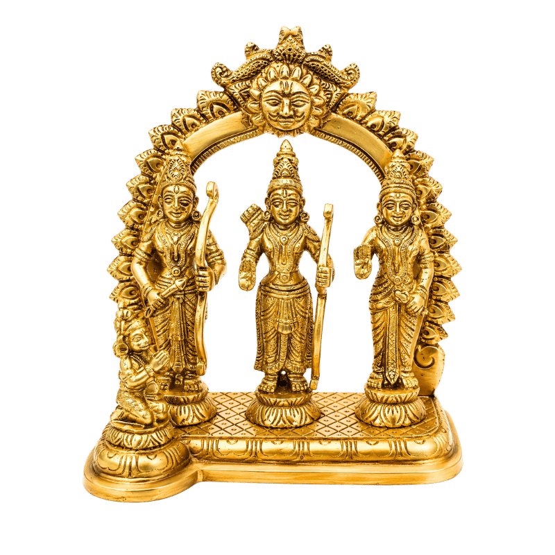 Brass Ram Darbar with Ring - 19cm Height-Global Food Hub