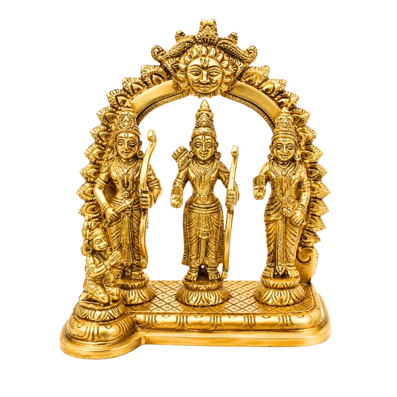 Brass Ram Darbar with Ring - 19cm Height-Global Food Hub