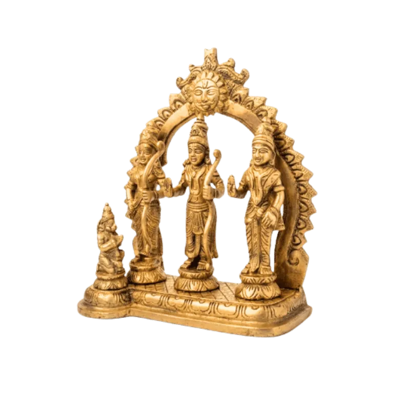 Brass Ram Darbar with Ring - 19cm Height-Global Food Hub