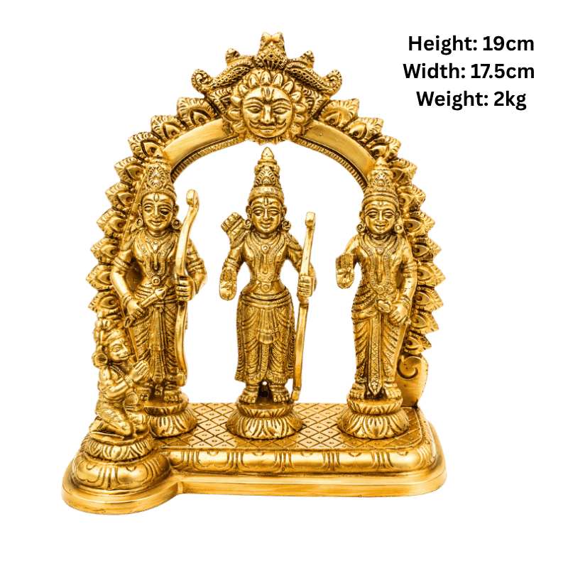 Brass Ram Darbar with Ring - 19cm Height-Global Food Hub
