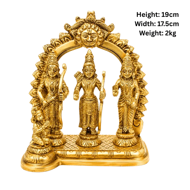 Brass Ram Darbar with Ring - 19cm Height-Global Food Hub