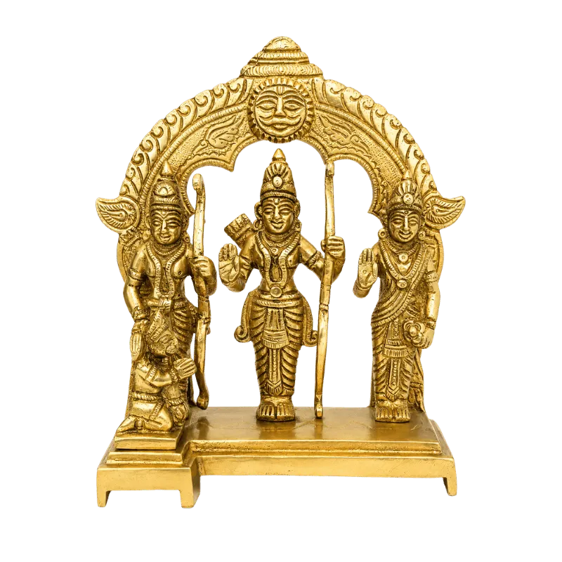 Brass Ram Darbar with Ring - 20cm Height-Global Food Hub