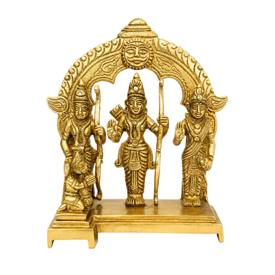 Brass Ram Darbar with Ring - 20cm Height-Global Food Hub
