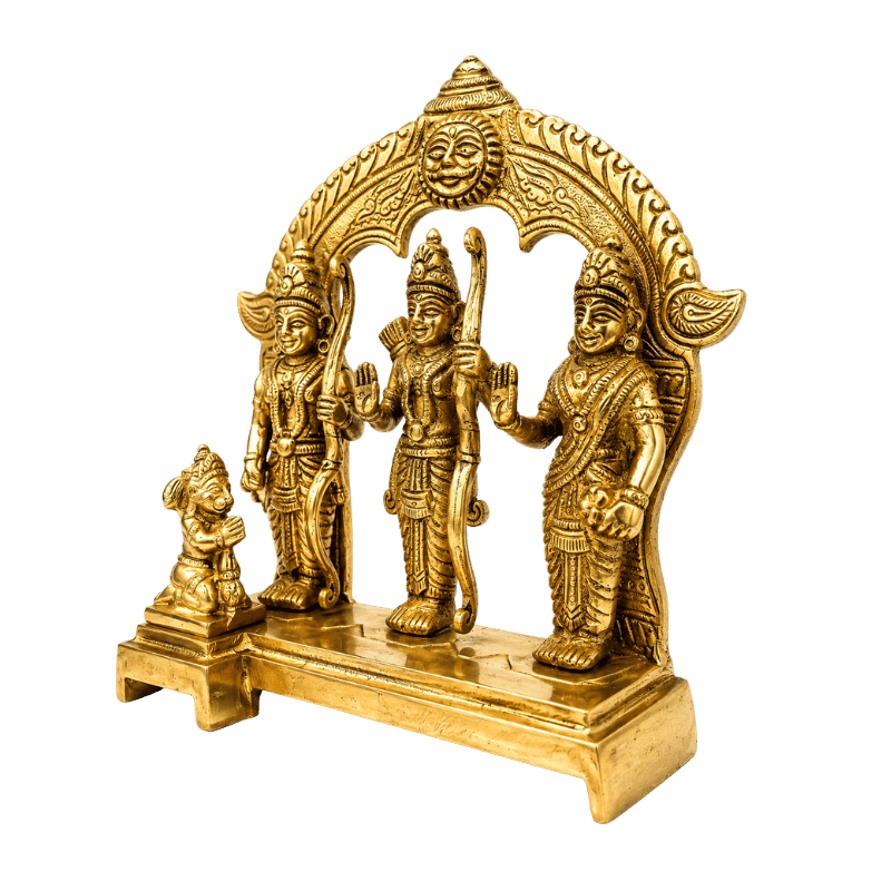 Brass Ram Darbar with Ring - 20cm Height-Global Food Hub
