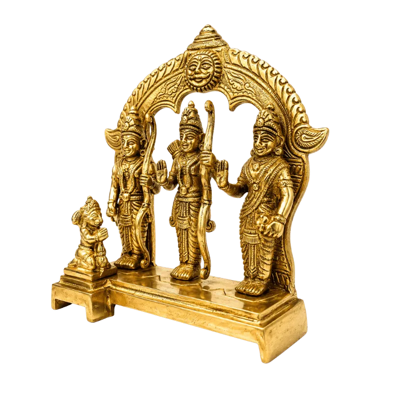 Brass Ram Darbar with Ring - 20cm Height-Global Food Hub