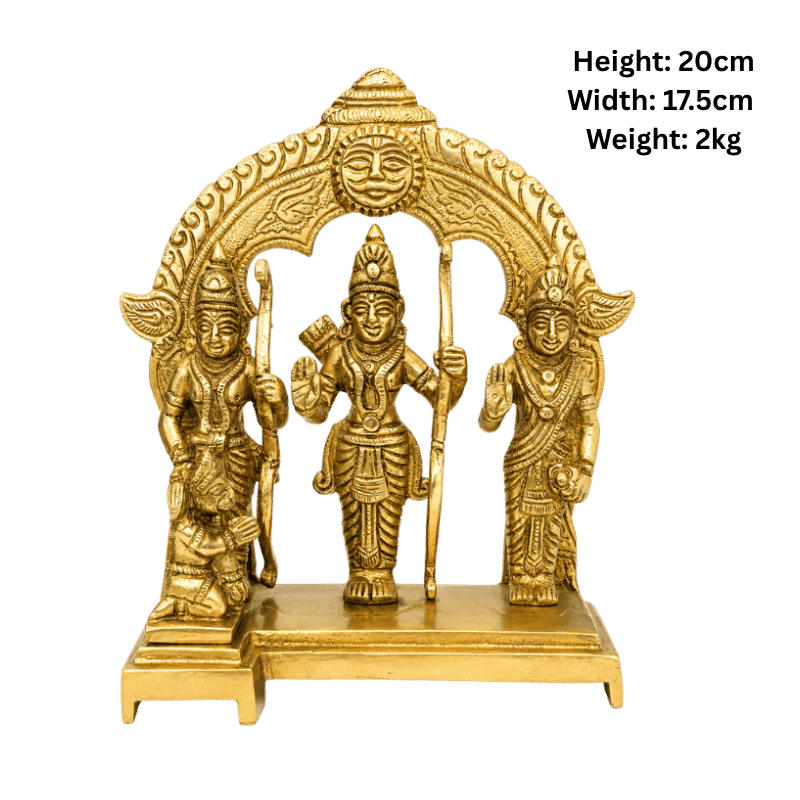Brass Ram Darbar with Ring - 20cm Height-Global Food Hub