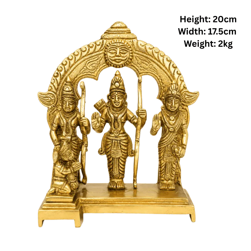 Brass Ram Darbar with Ring - 20cm Height-Global Food Hub