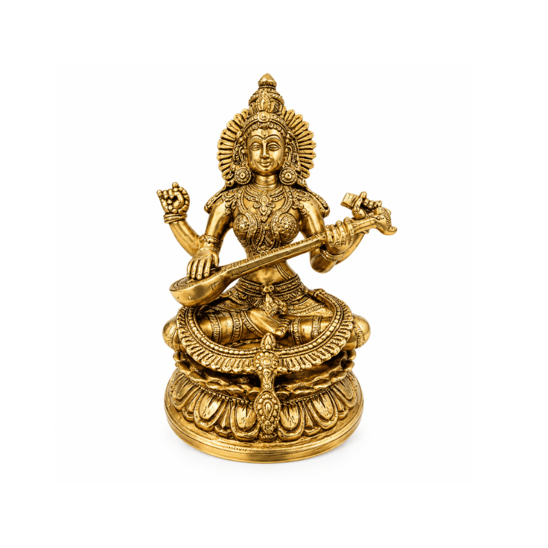 Brass Sarasvati Statue-Global Food Hub