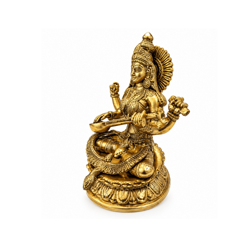 Brass Sarasvati Statue-Global Food Hub