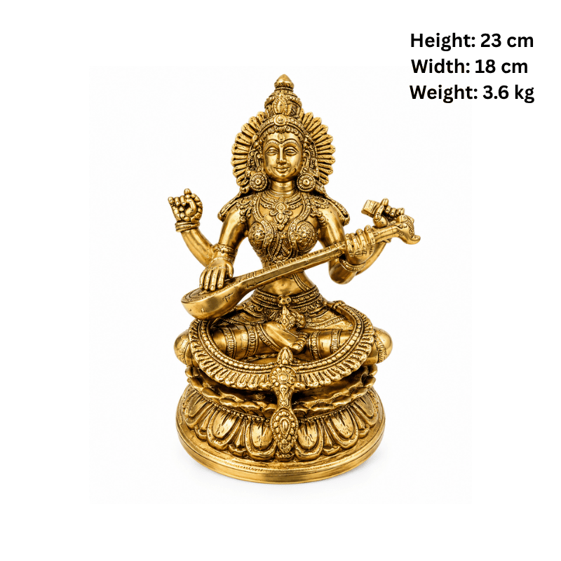 Brass Sarasvati Statue-Global Food Hub
