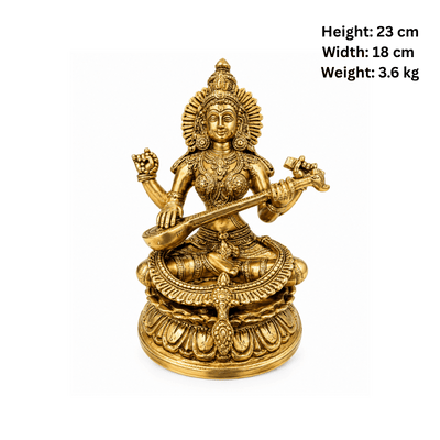 Brass Sarasvati Statue-Global Food Hub