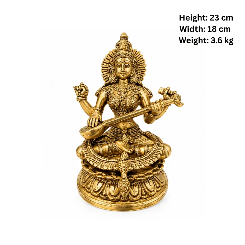 Brass Sarasvati Statue-Global Food Hub