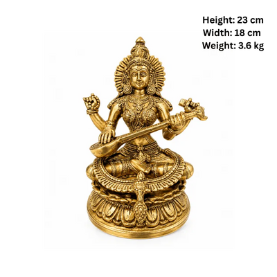 Brass Sarasvati Statue-Global Food Hub