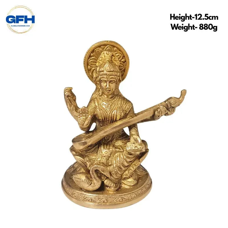 Brass Sarasvati Statue-Global Food Hub