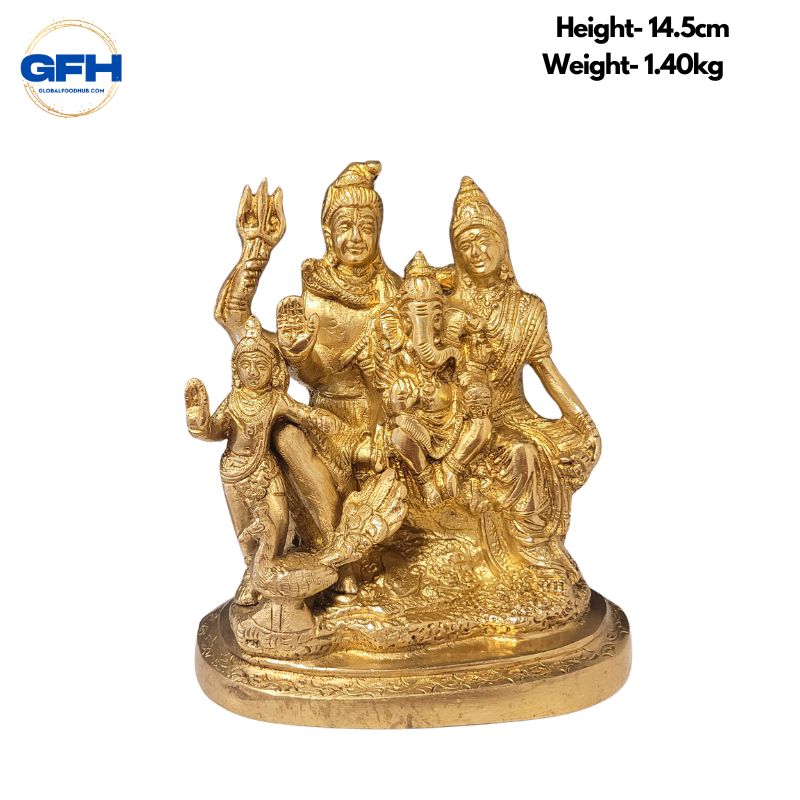 Brass Shiv Family Statue-Global Food Hub