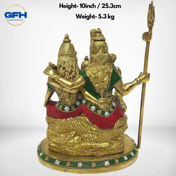 Brass Shiv Family with Stone work-Global Food Hub