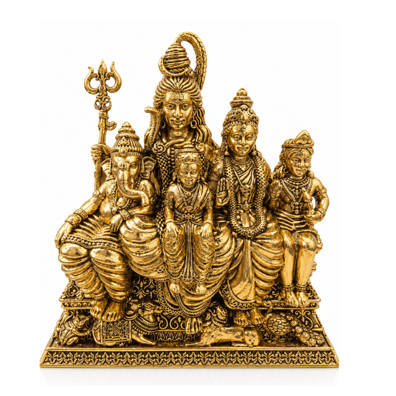 Brass Shiva Family M Statue-Global Food Hub
