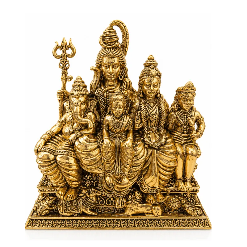 Brass Shiva Family L Statue-Global Food Hub