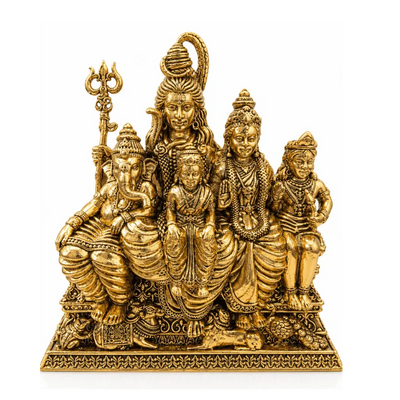 Brass Shiva Family L Statue-Global Food Hub