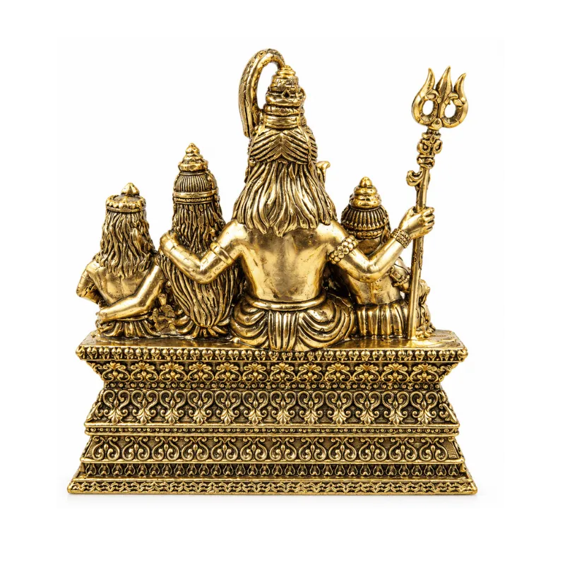 Brass Shiva Family L Statue-Global Food Hub