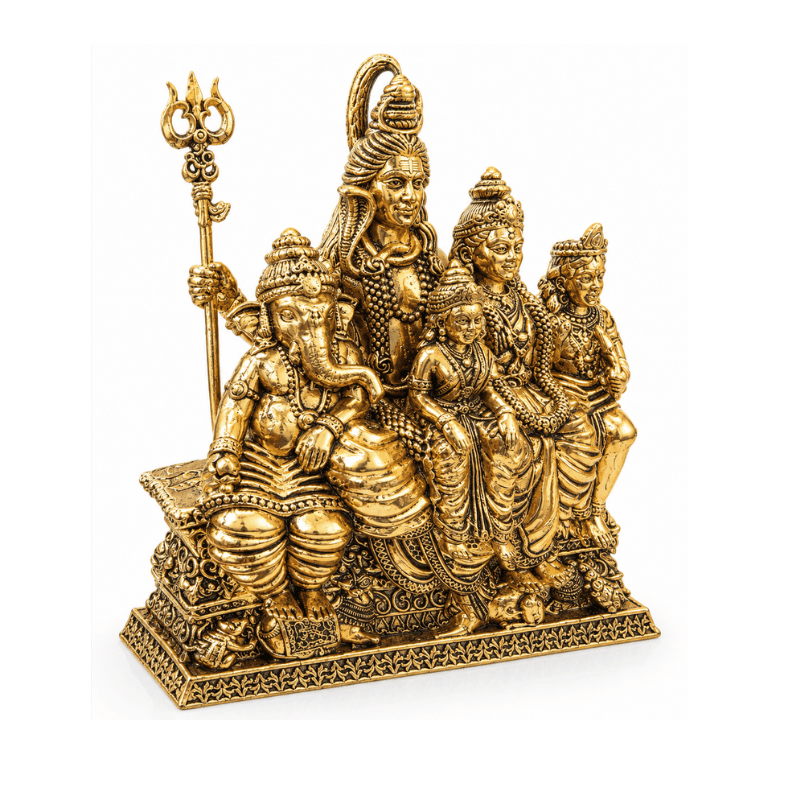 Brass Shiva Family M Statue-Global Food Hub