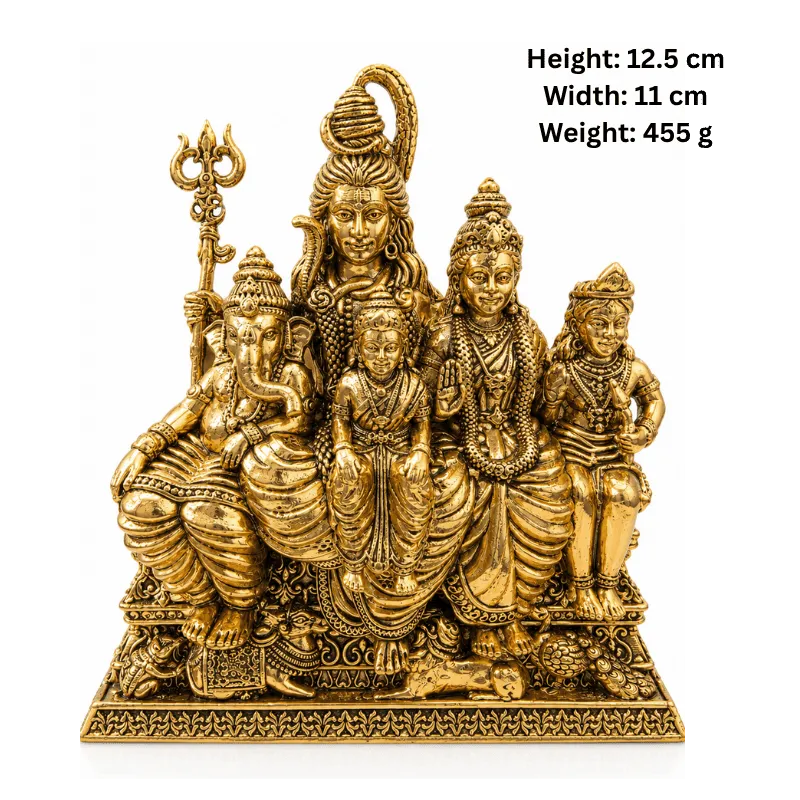 Brass Shiva Family L Statue-Global Food Hub