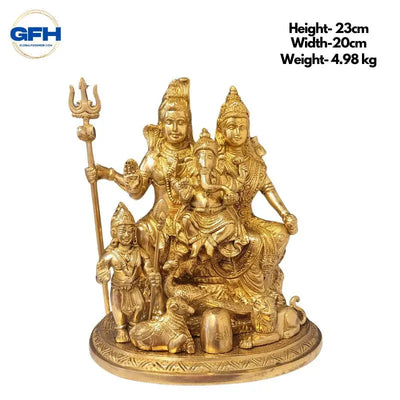 Brass Shiva Family Statue-Global Food Hub