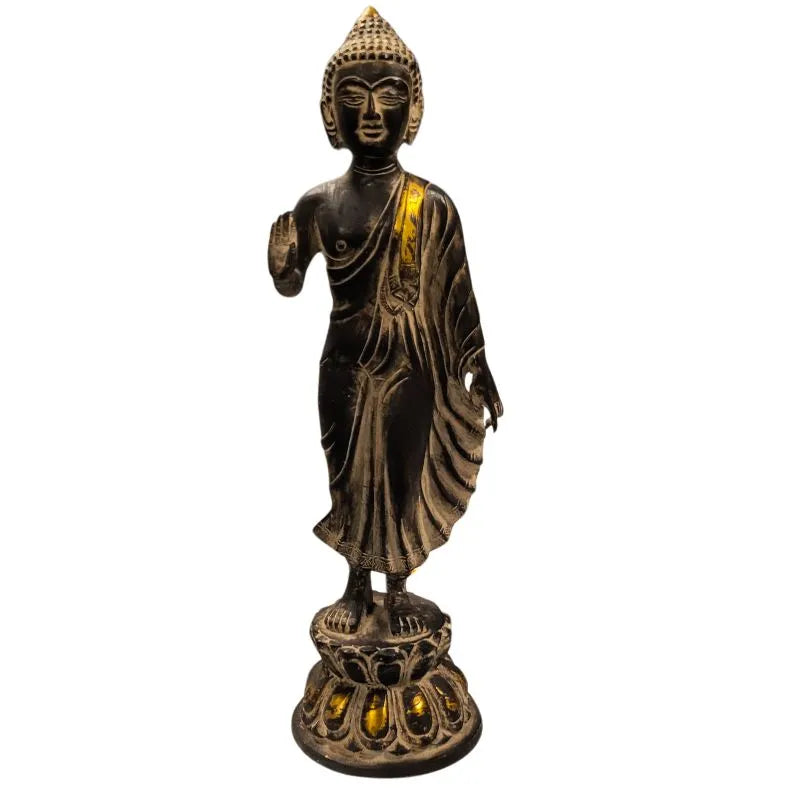 Brass Standing Buddha Antique Look-Global Food Hub