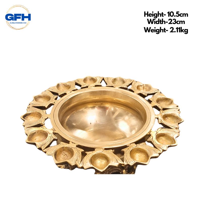 Brass Uruli 12 Diya-Global Food Hub
