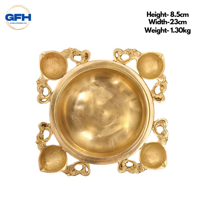 Brass Uruli 4 Diya-Global Food Hub