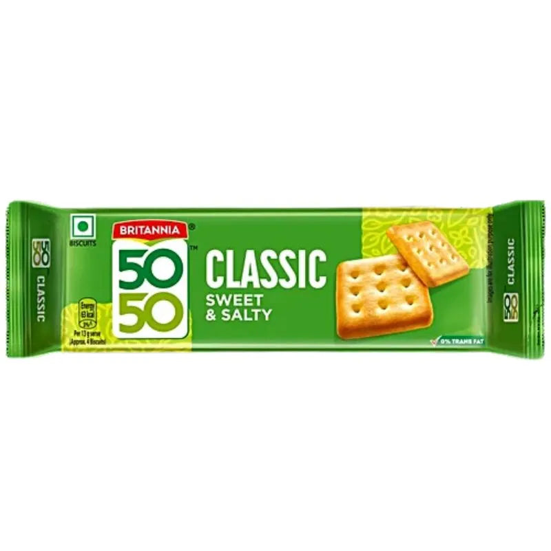 Britannia 50-50 Classic Sweet & Salty Biscuits- 62g-Global Food Hub