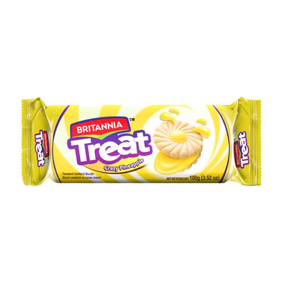 Britannia Treat Fruit Cream Biscuits Crazy Pineapple - 100g-Global Food Hub