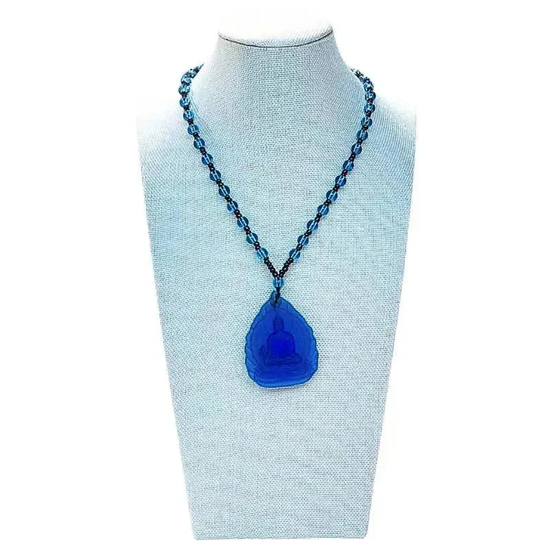 Buddha Necklace / Mala Blue-Global Food Hub