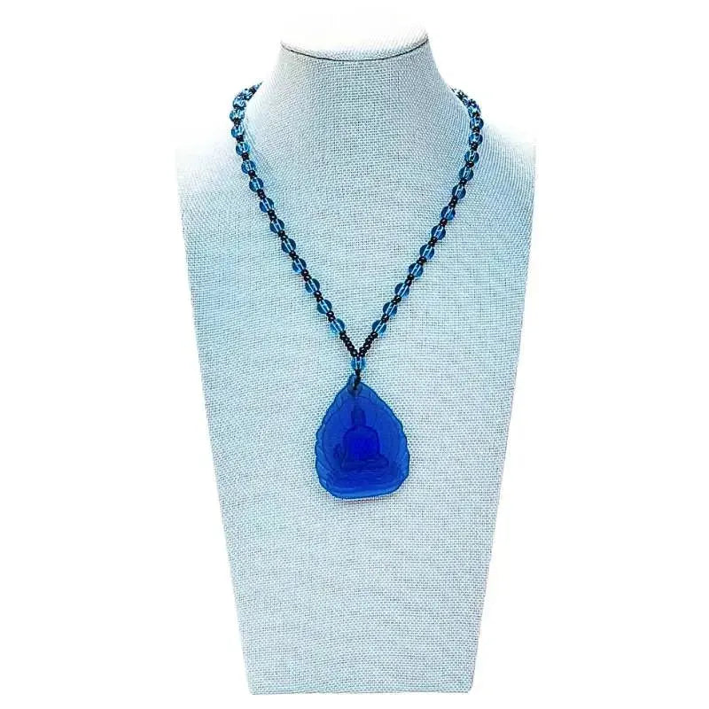 Buddha Necklace / Mala Blue-Global Food Hub