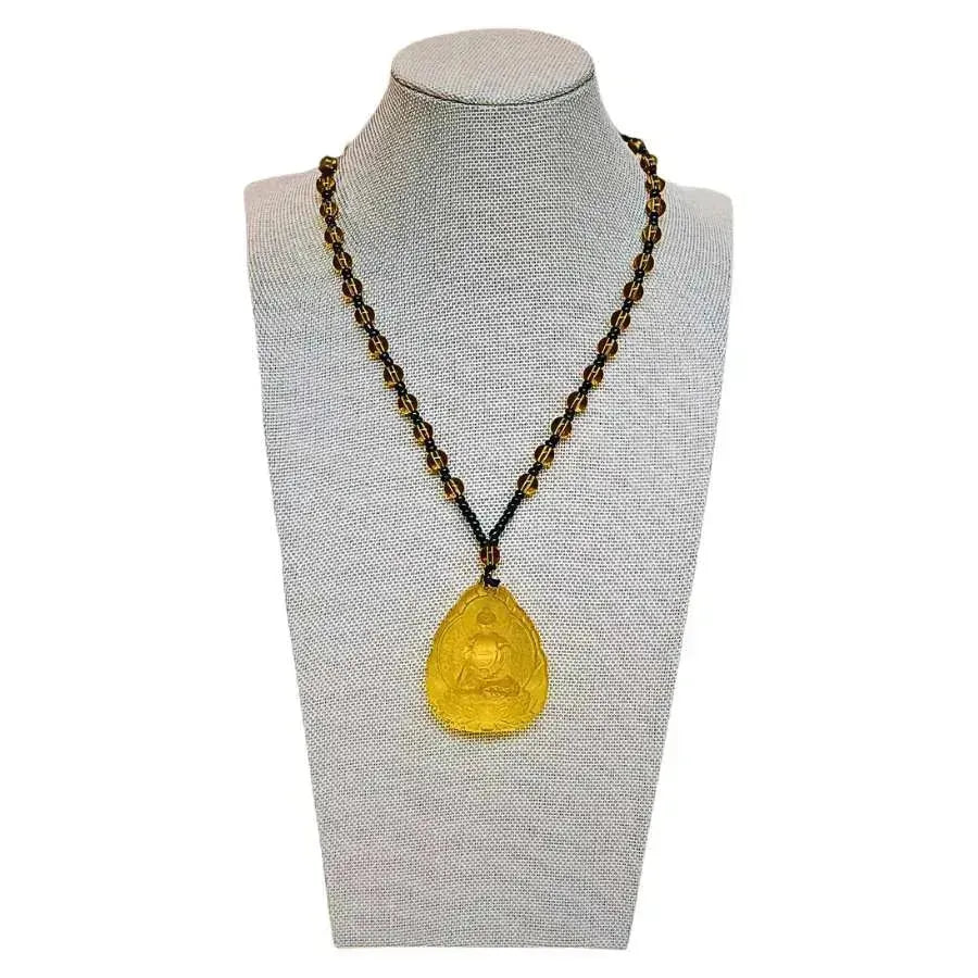 Buddha Necklace / Mala Yellow-Global Food Hub