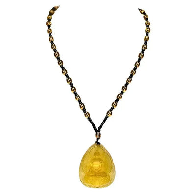 Buddha Necklace / Mala Yellow-Global Food Hub