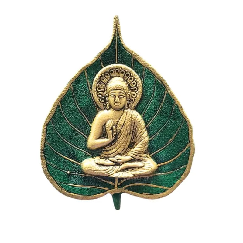 Buddha on Green Leaf Hanging Wall Decor-Global Food Hub