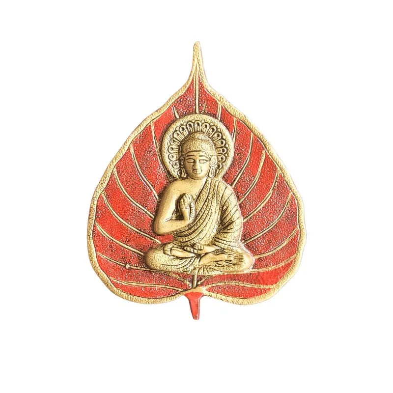 Buddha on Red Leaf Hanging Wall Decor-Global Food Hub