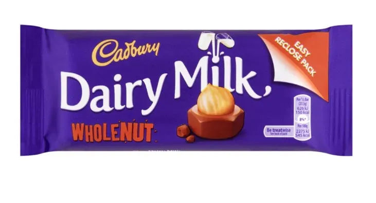 Cadbury Dairy Milk Wholenut - 55g-Global Food Hub