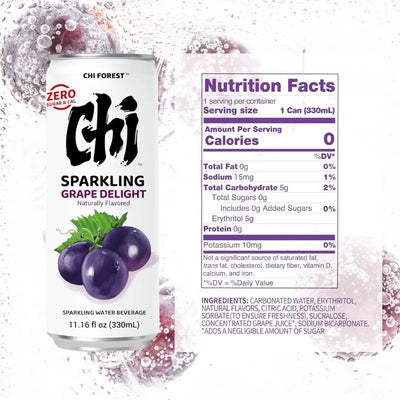 Chi Forest Sparkling Water Grape Delight - 330ml-Global Food Hub