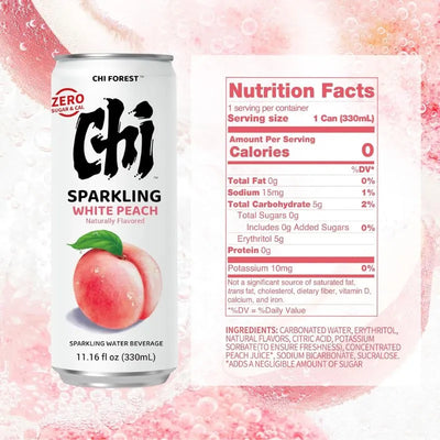 Chi Forest Sparkling Water White Peach - 330ml-Global Food Hub