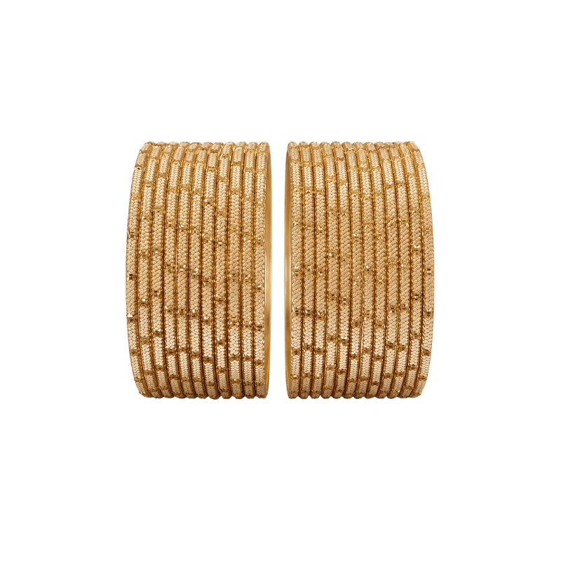 Clara Kids Bangles Set of 24 - Golden - Size 1.12-Global Food Hub