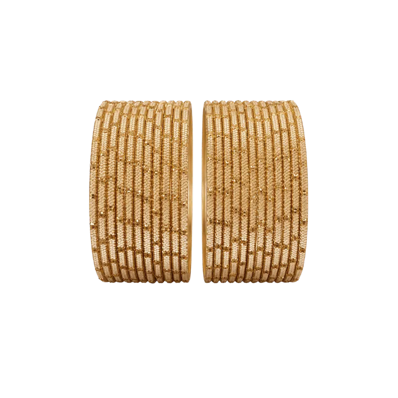 Clara Kids Bangles Set of 24 - Golden - Size 2.2-Global Food Hub