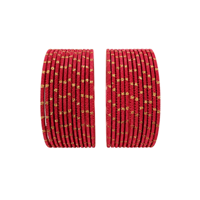 Clara Kids Bangles Set of 24 - Red - Size 2.2-Global Food Hub