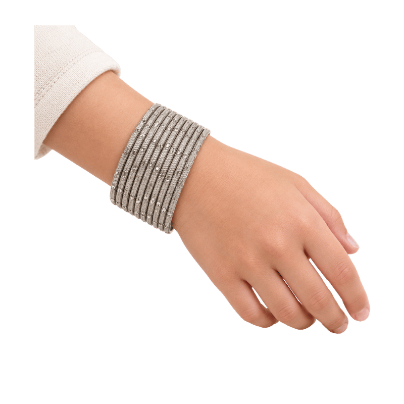 Clara Kids Bangles Set of 24 - Silver - Size 1.12-Global Food Hub