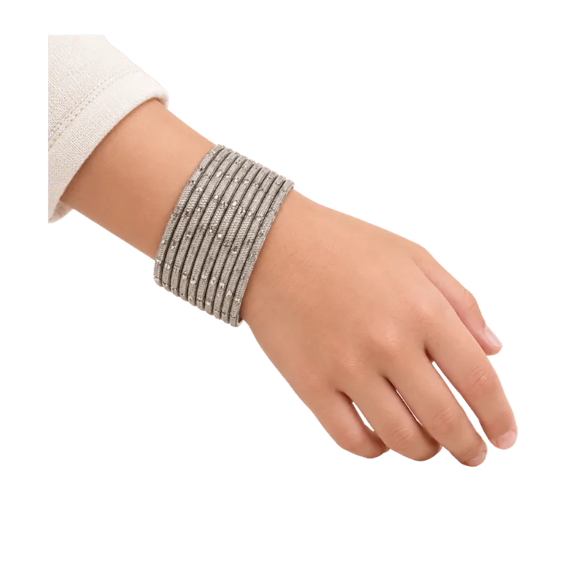 Clara Kids Bangles Set of 24 - Silver - Size 2-Global Food Hub