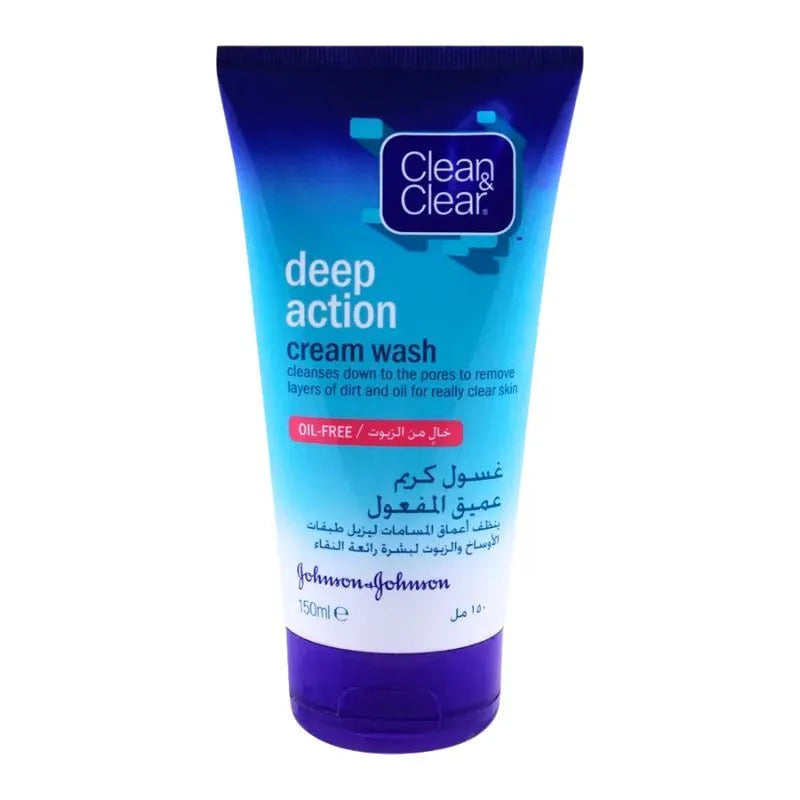 Clean & Clear Deep Action Cream Face Wash Oil Free - 150ml-Global Food Hub