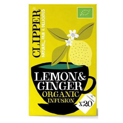 Clipper Organic Tea - Lemon & Ginger - 45g-Global Food Hub