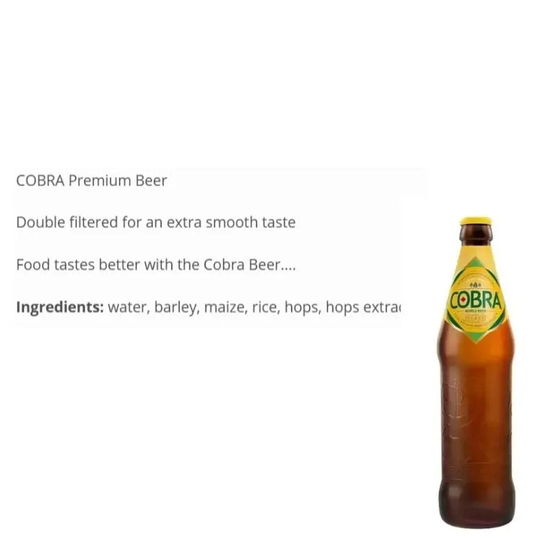 Cobra Beer 4.5%Alc- 330ml (Age check included by delivery)-Global Food Hub
