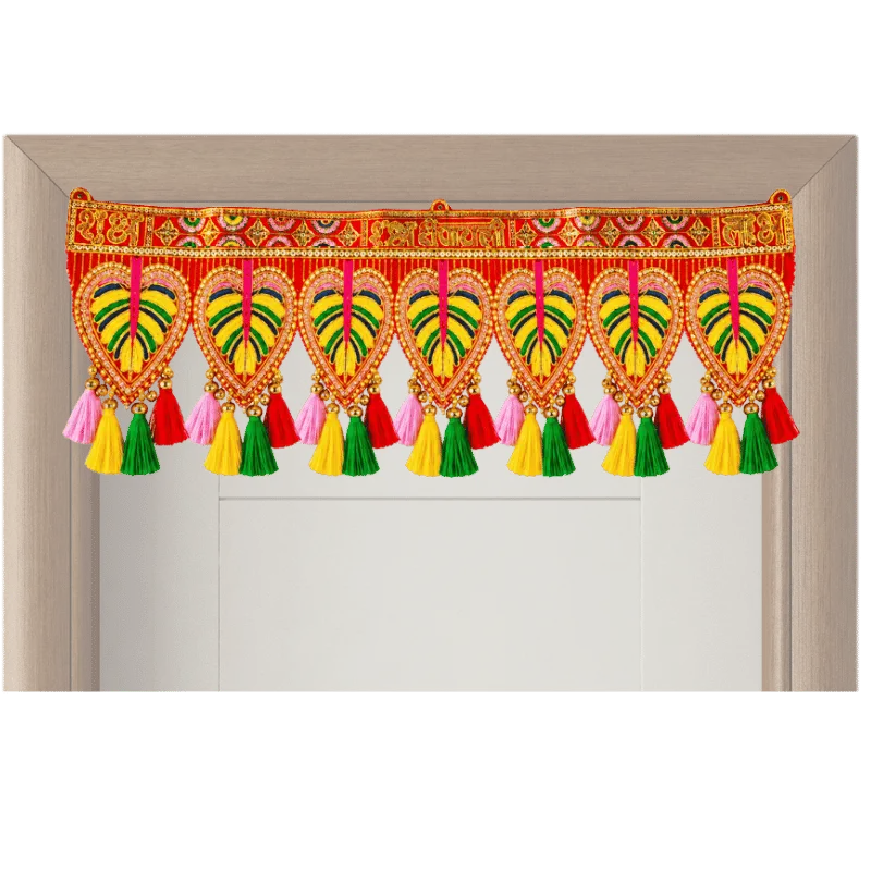 Colorful Pan Leaf Design Toran - ES17-Global Food Hub